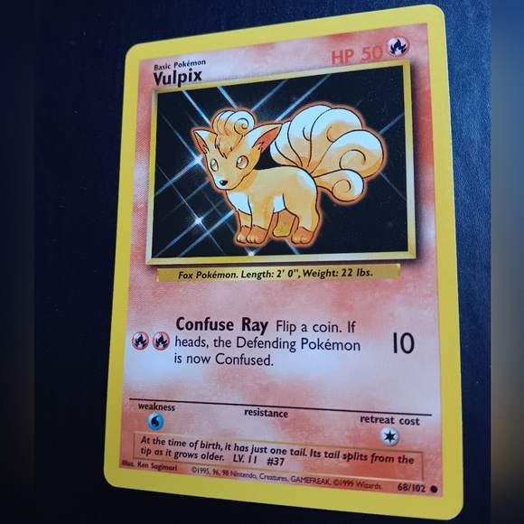 Vulpix Pokemon Card - Base Set - NO. 68/102 Common Non-Holo - Picture 6 of 9
